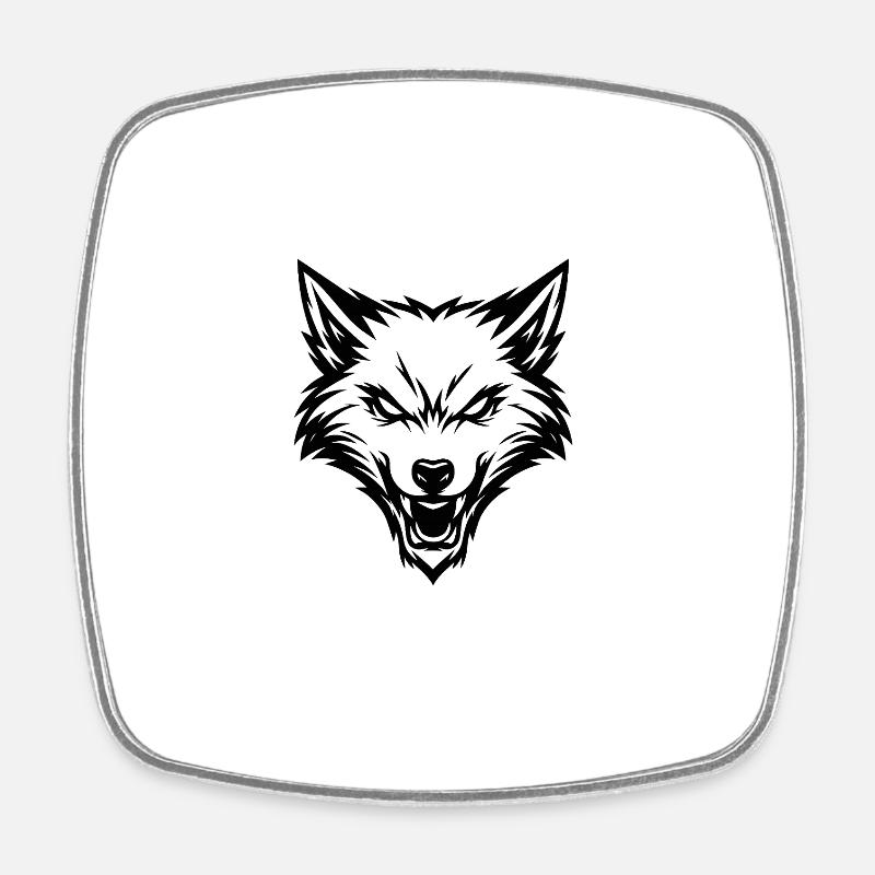 Wolfskopf 2 - Square fridge magnet - white