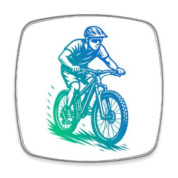 Mountainbike Liebe zum Anziehen - Viereckiger Kühlschrankmagnet - Weiß - Vorne