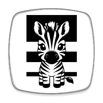 Niedliches Zebra - Viereckiger Kühlschrankmagnet - Weiß - Vorne