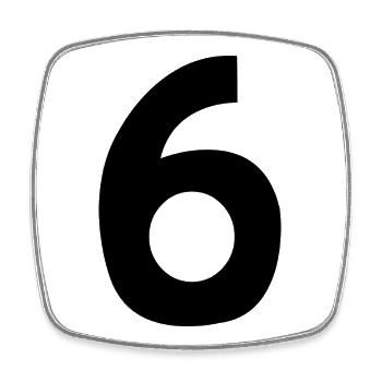 6 Sexc - Viereckiger Kühlschrankmagnet - Weiß - Vorne