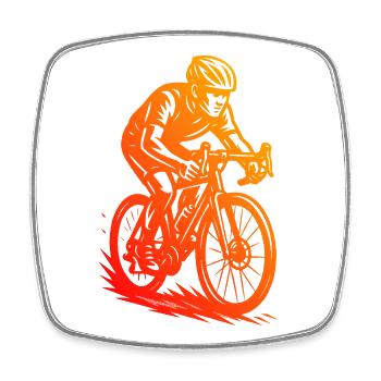 Œuvres modernes de vélo de route - Magnet carré - blanc - Devant
