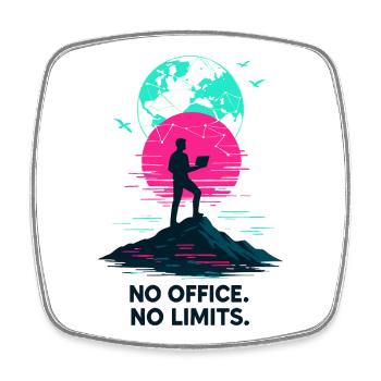 Homeoffice Kein Büro, keine Grenzen - Viereckiger Kühlschrankmagnet - Weiß - Vorne