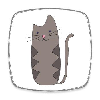 Zigzag Cat Grey - Square fridge magnet - white - Front
