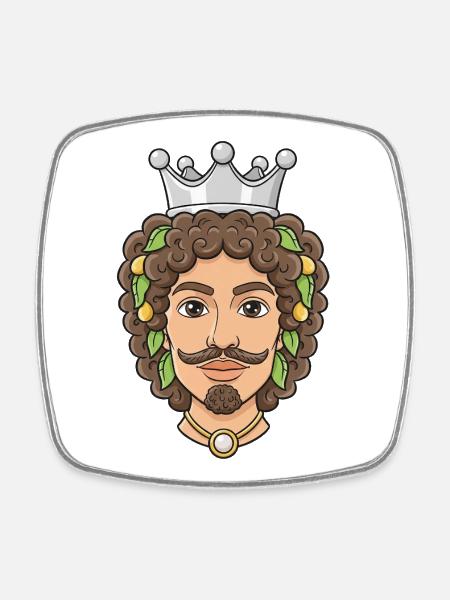 Sicily Dark Brown Man Sicily - Square fridge magnet - white