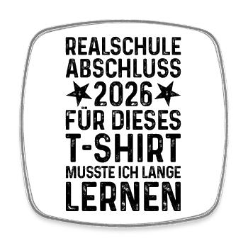 Realschulabschluss 2026 - Viereckiger Kühlschrankmagnet - Weiß - Vorne