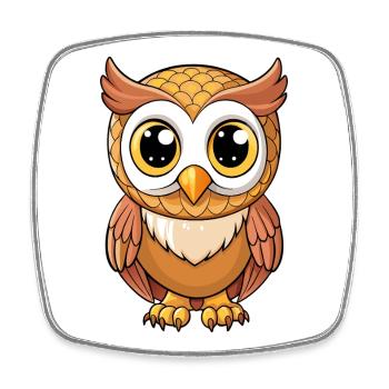 Baby owl - Square fridge magnet - white - Front