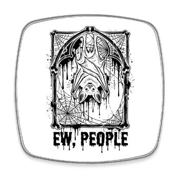 Ew People Fledermaus Gothic - Viereckiger Kühlschrankmagnet - Weiß - Vorne