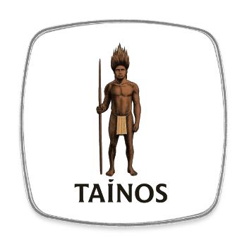 Tainos Krieger-Silhouette - Viereckiger Kühlschrankmagnet - Weiß - Vorne