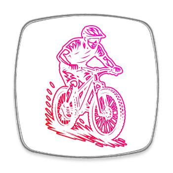 VTT parfait pour tous les VTT - Magnet carré - blanc - Devant