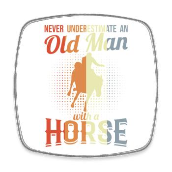 Rider grandfather - Square fridge magnet - white - Front