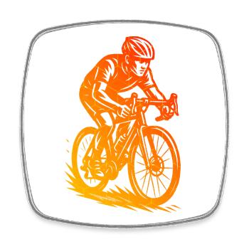 Clear road bike motif for every day - Square fridge magnet - white - Front