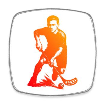Coole Floorball Inspiration - Viereckiger Kühlschrankmagnet - Weiß - Vorne
