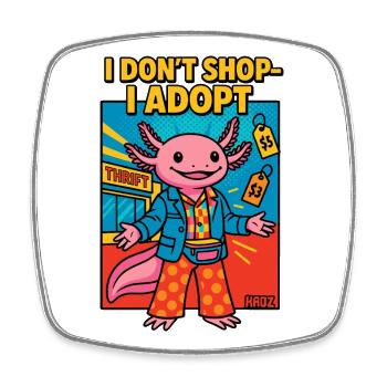 Axolotl shopping shopper hero - Viereckiger Kühlschrankmagnet - Weiß - Vorne