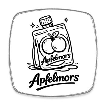 Apple Mors Butt - Square fridge magnet - white - Front