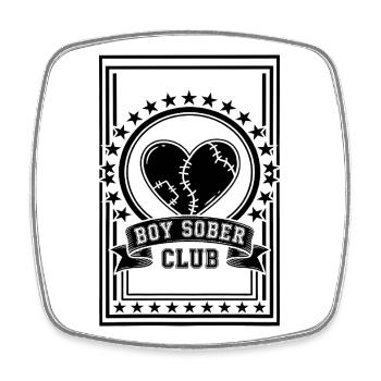 Club libre masculin - Magnet carré - blanc - Devant