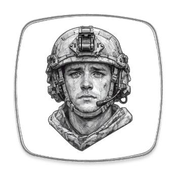 Tears of a Warrior Sketch - Square fridge magnet - white - Front
