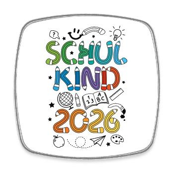 School Child 2026 Doodle School Enrollment Back to School - Square fridge magnet - white - Front