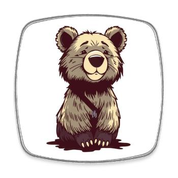 Bär Bärchen T-shirt Geschenk - Viereckiger Kühlschrankmagnet - Weiß - Vorne