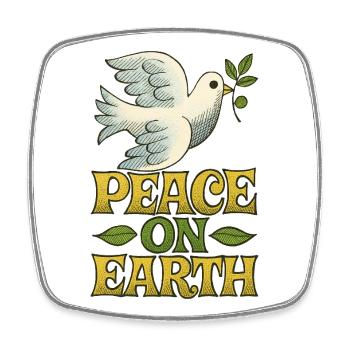 Peace on Earth Dove Vintage - Square fridge magnet - white - Front