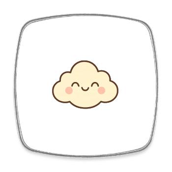 Cloud Sweet Smile - Square fridge magnet - white - Front