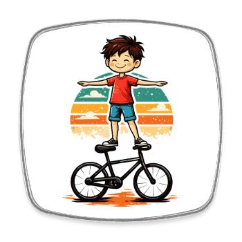 Artistic cycling, artistic cycling, indoor cycling - Square fridge magnet - white - Front