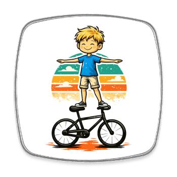 Cyclisme artistique, Cyclisme artistique, Cyclisme en salle, garçon - Magnet carré - blanc - Devant