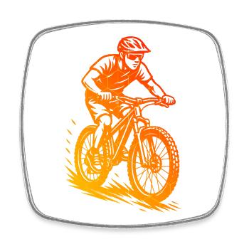 Motif emblématique du VTT - Magnet carré - blanc - Devant