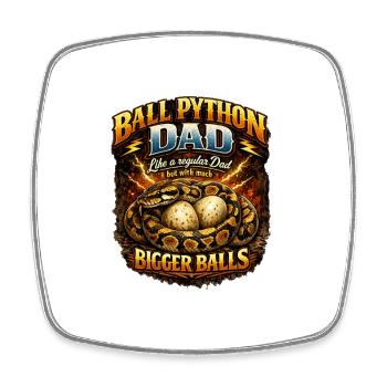 Ball Python Dad Größere Eier Königspython Besitzer - Viereckiger Kühlschrankmagnet - Weiß - Vorne