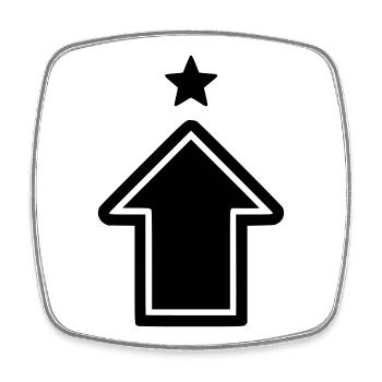 Arrow Rise Icon - Square fridge magnet - white - Front