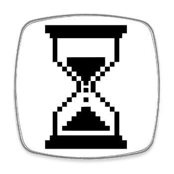 Pixel Sanduhr Ladesymbol - Viereckiger Kühlschrankmagnet - Weiß - Vorne
