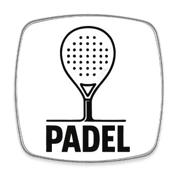 Padel - Sport de Raquette - Magnet carré - blanc - Devant