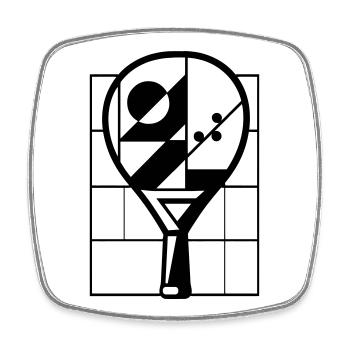Padel racket - Padeliste - Square fridge magnet - white - Front