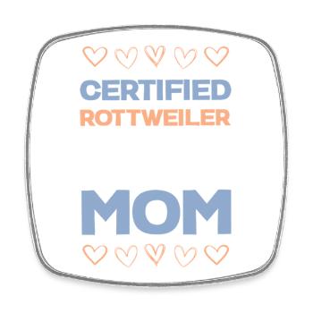 Rottweiler Mama Zertifiziert - Viereckiger Kühlschrankmagnet - Weiß - Vorne