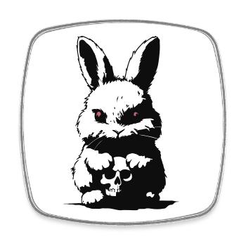Grumpy bunny - Viereckiger Kühlschrankmagnet - Weiß - Vorne