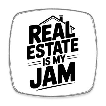 Real Estate is My Jam - Square fridge magnet - white - Front