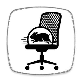 Hamster Wheel Office Chair Stress - Square fridge magnet - white - Front