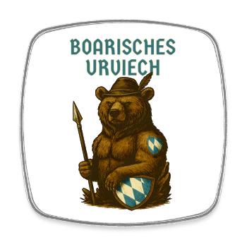 Bayerischer Bär Boarisches Urviech - Viereckiger Kühlschrankmagnet - Weiß - Vorne