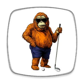 Golfeur singe - Magnet carré - blanc - Devant