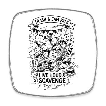 Trash and Jam Pals - Magnet carré - blanc - Devant