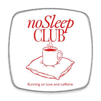noSleep CLUB Coffee Club Illustration - Square fridge magnet - white - Front