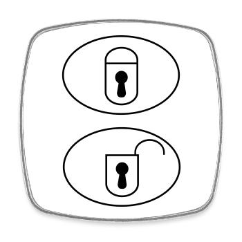 Auto-Fernbedientasten - Viereckiger Kühlschrankmagnet - Weiß - Vorne