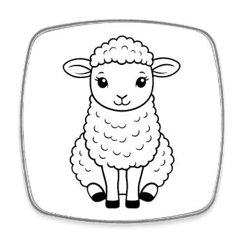 Sheep Costume Shepherd Cute Sheep - Square fridge magnet - white - Front