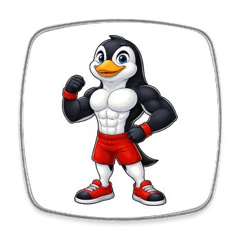 Muscle Penguin Bodybuilder Fitness Training Biceps - Square fridge magnet - white - Front