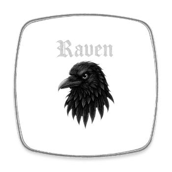 Raven Gothic Head Illustration Gift Idea Style - Square fridge magnet - white - Front