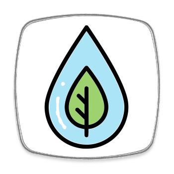 Water Drop Leaf Eco - Square fridge magnet - white - Front