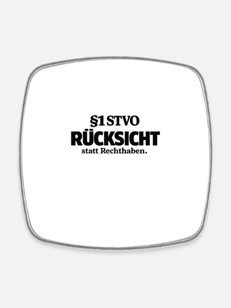 §1 StVO – Consideration instead of being right - Square fridge magnet - white