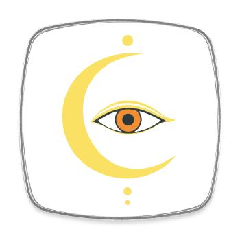 Mystical Eye & Moon - Square fridge magnet - white - Front