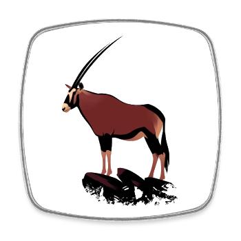 Oryx auf Felsen - Viereckiger Kühlschrankmagnet - Weiß - Vorne