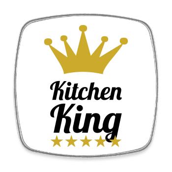 The King of Cooking - Square fridge magnet - white - Front