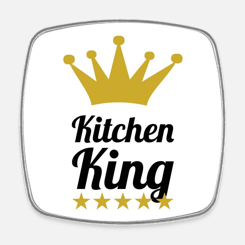 The King of Cooking - Square fridge magnet - white